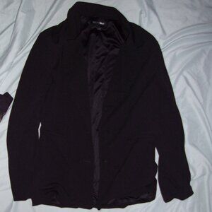 size small womens long sleeved cover up coat jacket black casual dress career we